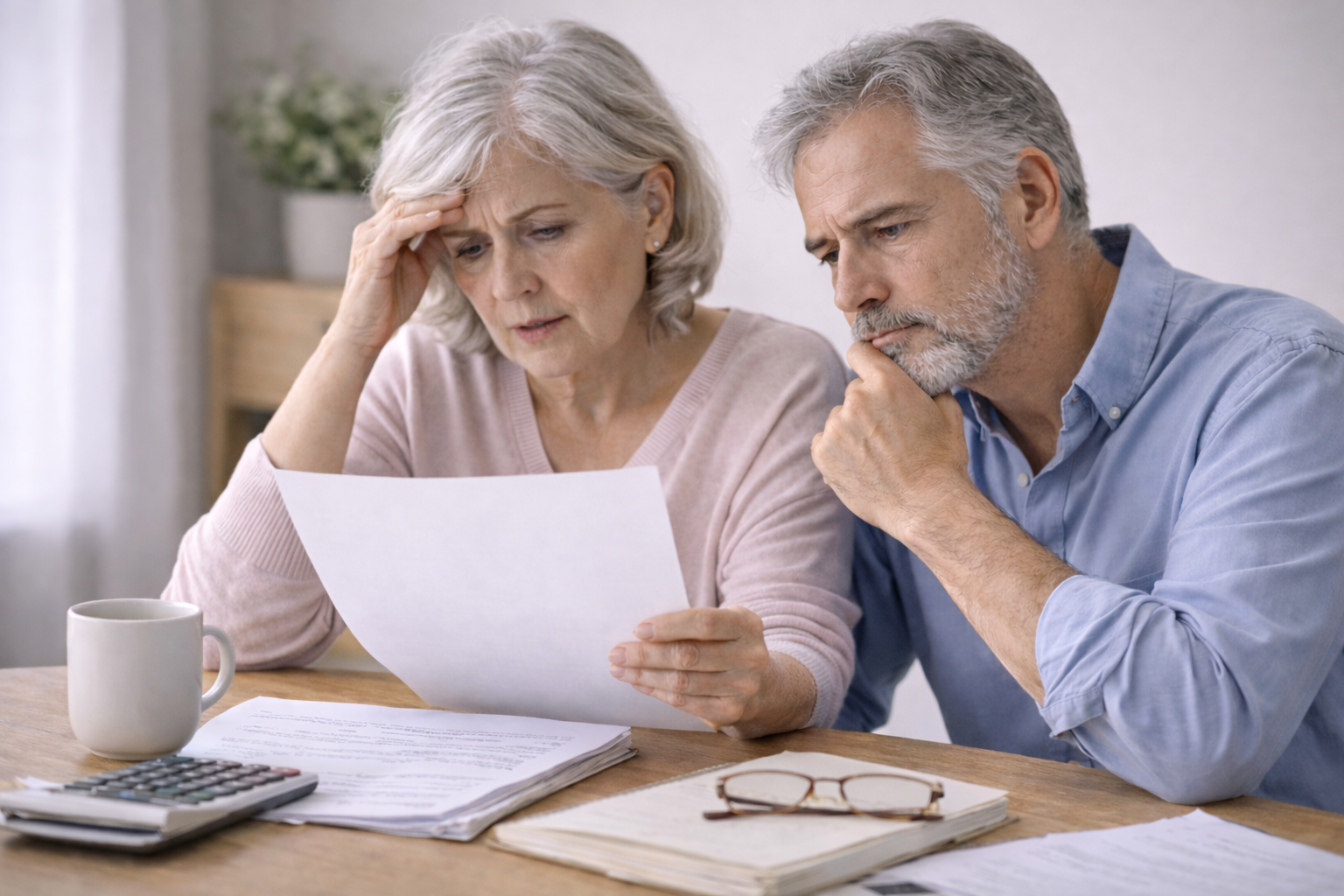 Couple reviewing a Medicaid denial letter